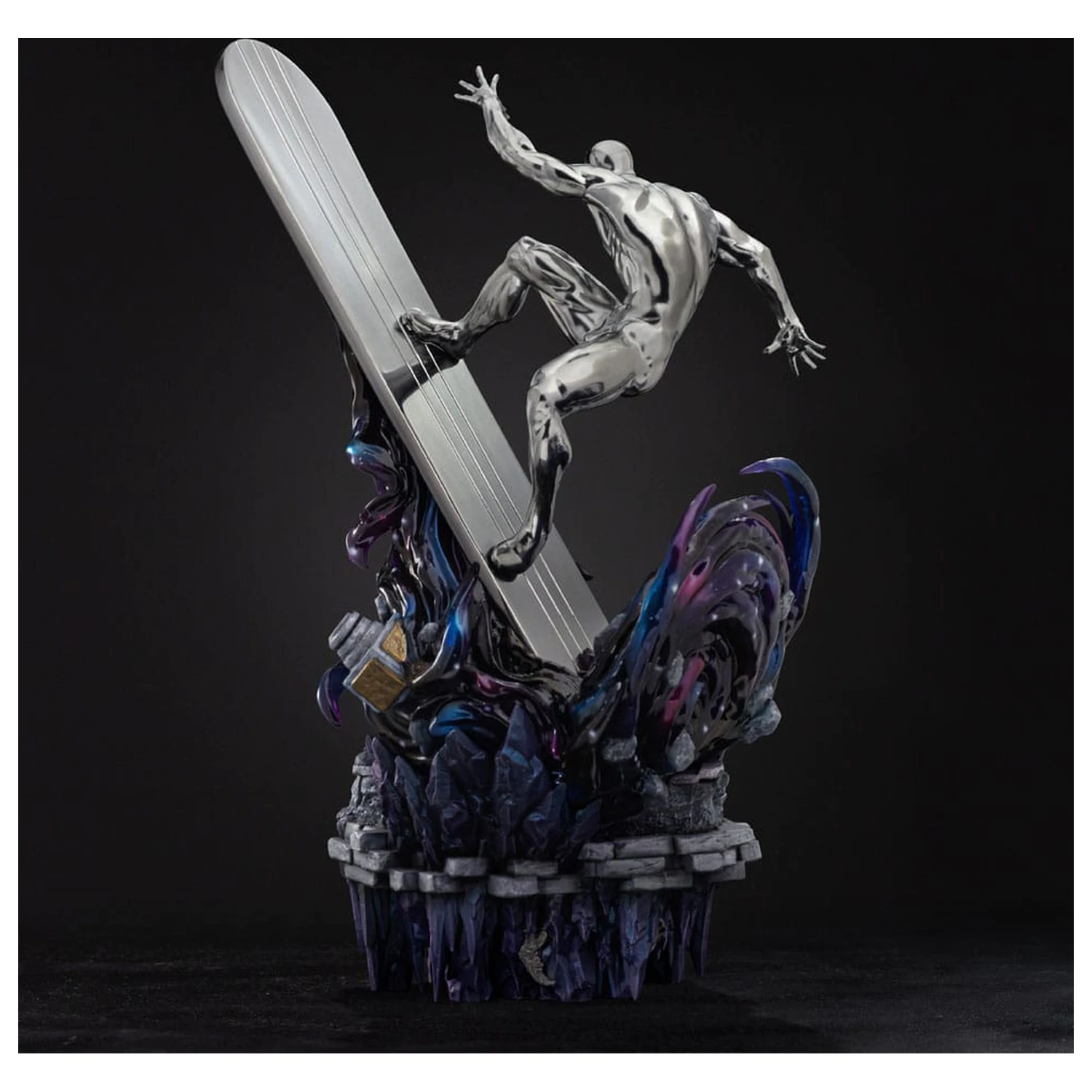 Marvel Comics Infinity Gauntlet Diorama Art Scale Statue 1/10 Silver Surfer Deluxe 36 cm product photo