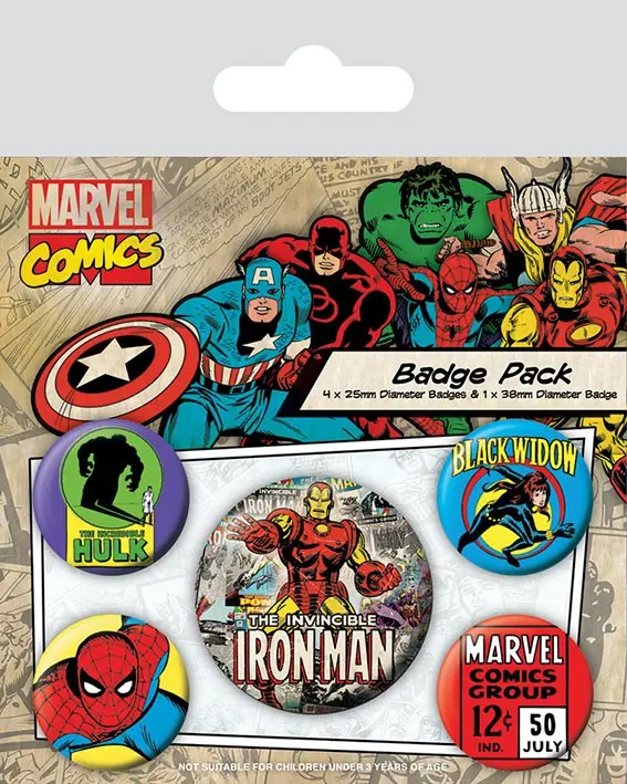 Marvel Comics Pin-Back Buttons 5-Pack Iron Man termékfotó