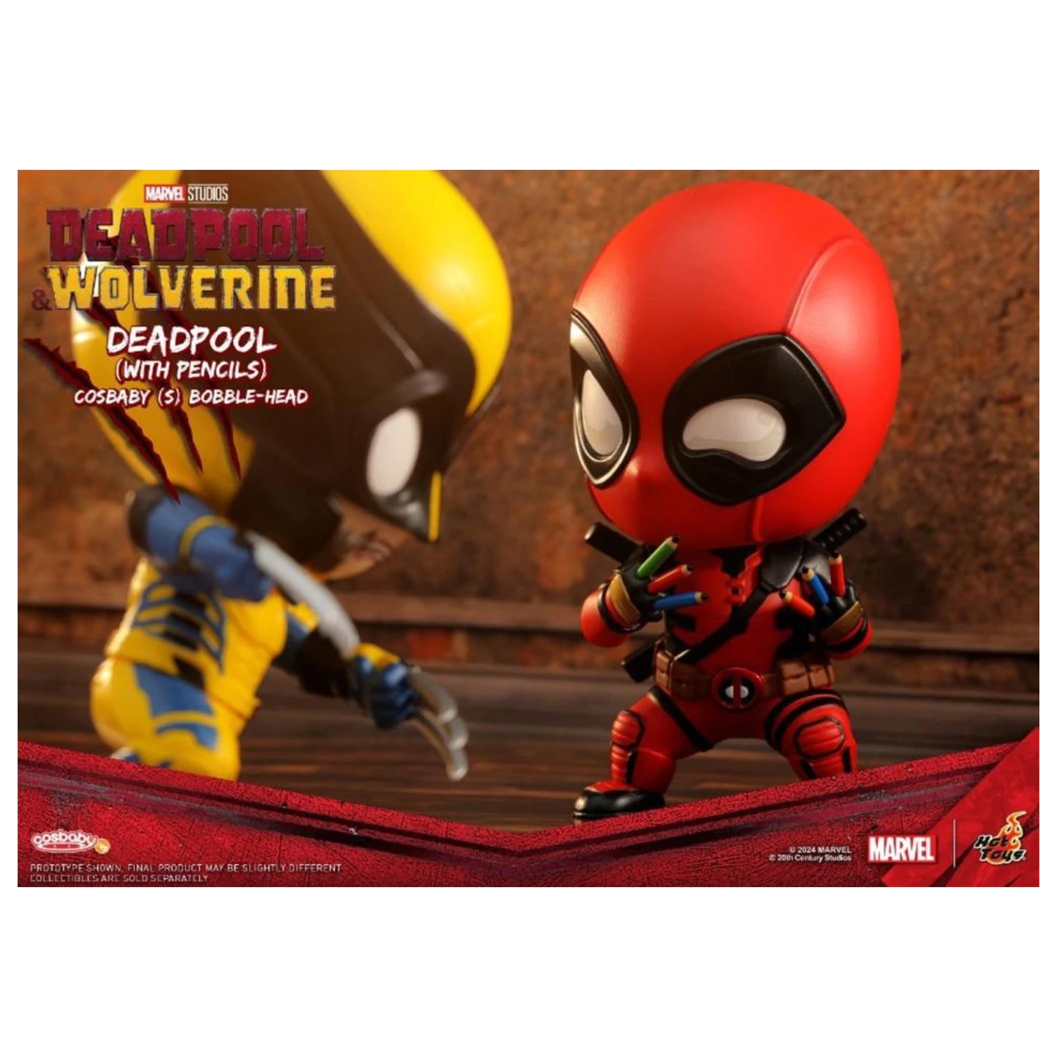 Marvel Cosbaby Wave 2 Wolverine & Deadpool w/Pencils Set product photo