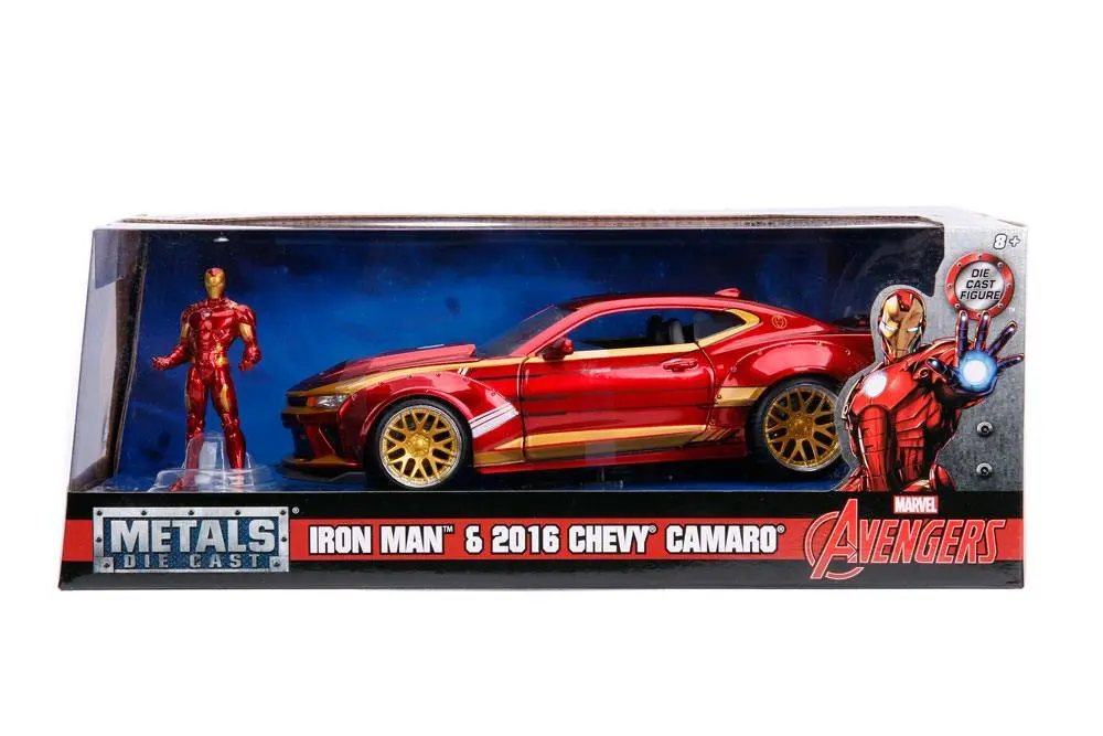 Marvel Diecast Model 1/24 Iron Man &amp; 2016 Chevrolet Camaro product photo