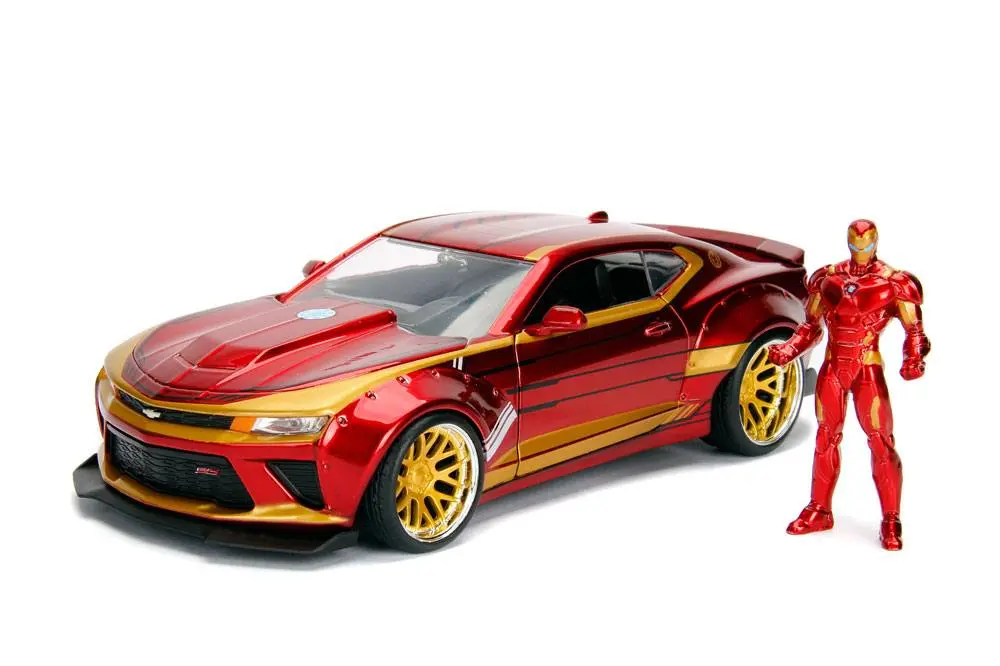 Marvel Diecast Model 1/24 Iron Man &amp; 2016 Chevrolet Camaro product photo