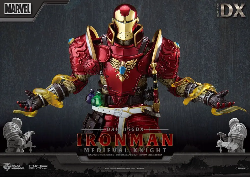 Marvel Dynamic 8ction Heroes Action Figure 1/9 Medieval Knight Iron Man Deluxe Version 20 cm termékfotó