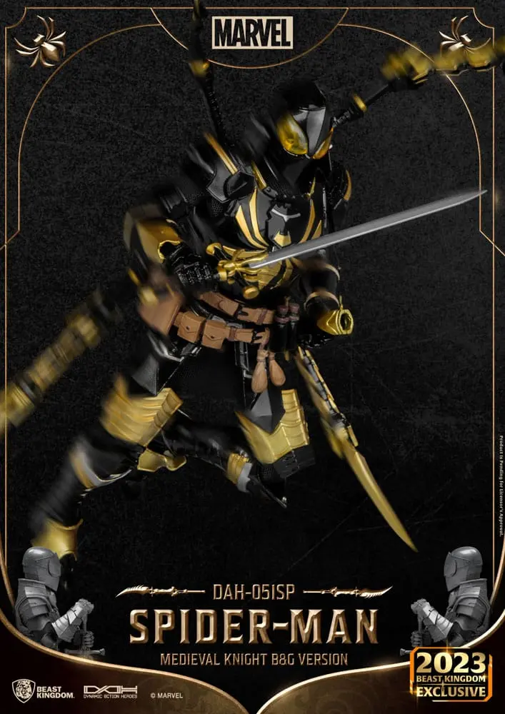 Marvel Dynamic 8ction Heroes Action Figure 1/9 Medieval Knight Spider-Man B&amp;G Version 21 cm product photo