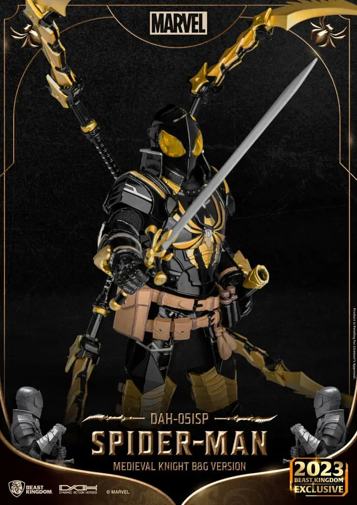 Marvel Dynamic 8ction Heroes Action Figure 1/9 Medieval Knight Spider-Man B&amp;G Version 21 cm product photo