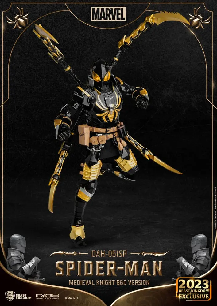 Marvel Dynamic 8ction Heroes Action Figure 1/9 Medieval Knight Spider-Man B&amp;G Version 21 cm product photo