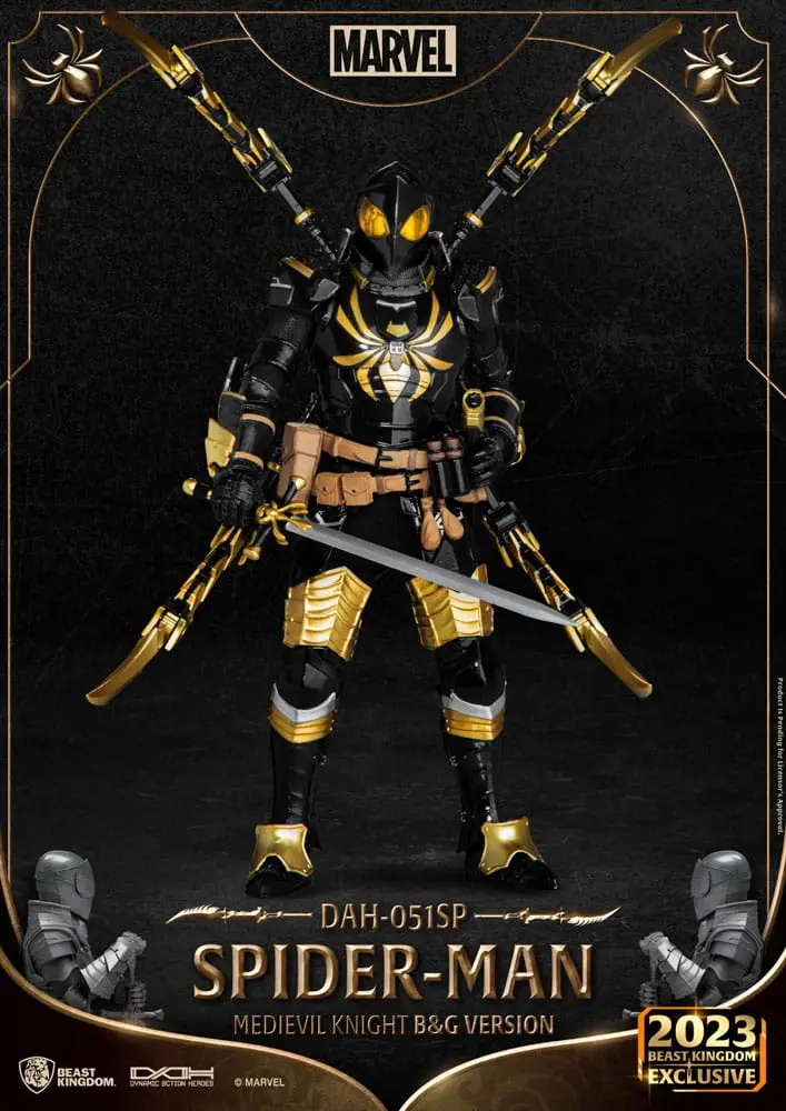 Marvel Dynamic 8ction Heroes Action Figure 1/9 Medieval Knight Spider-Man B&amp;G Version 21 cm product photo
