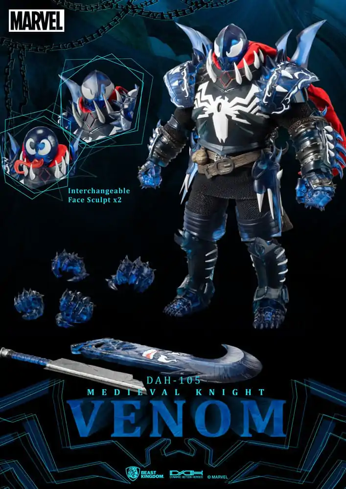 Marvel Dynamic 8ction Heroes Action Figure 1/9 Medieval Knight Venom 23 cm termékfotó