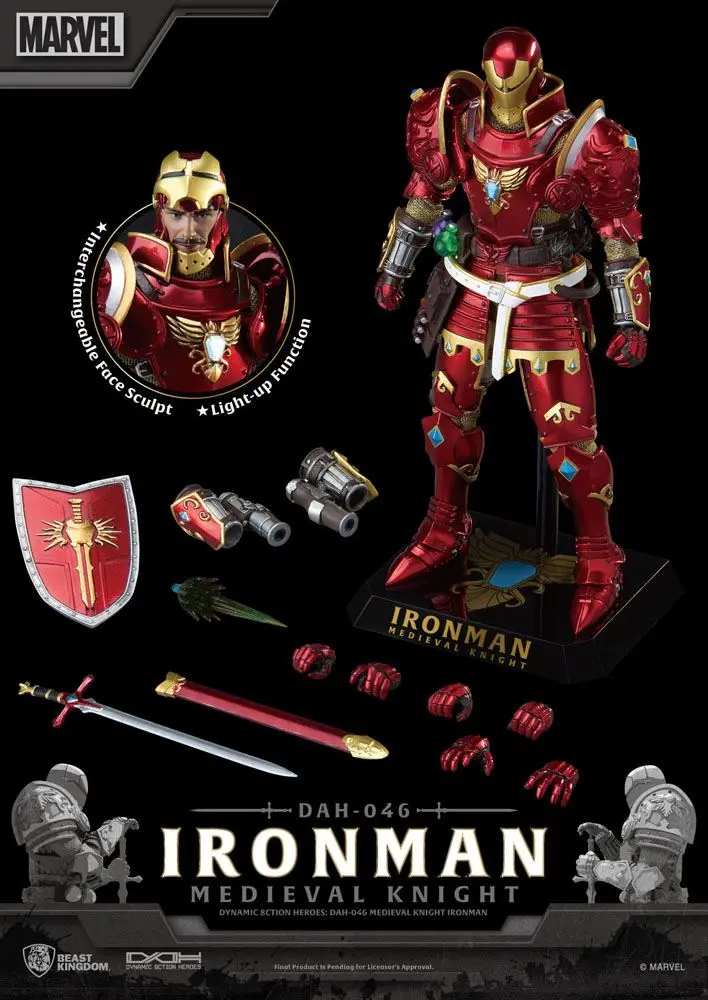 Marvel Dynamic 8ction Heroes Action Figure 1/9 Medieval Knight Iron Man 20 cm product photo