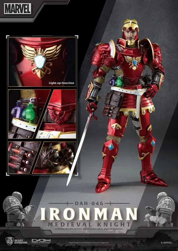Marvel Dynamic 8ction Heroes Action Figure 1/9 Medieval Knight Iron Man 20 cm product photo
