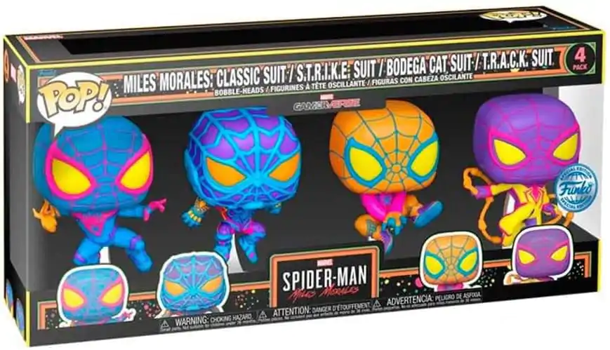 Marvel Funko POP! TV Vinyl Figure 4-Pack Miles Morales (BLKLT) 9 cm product photo