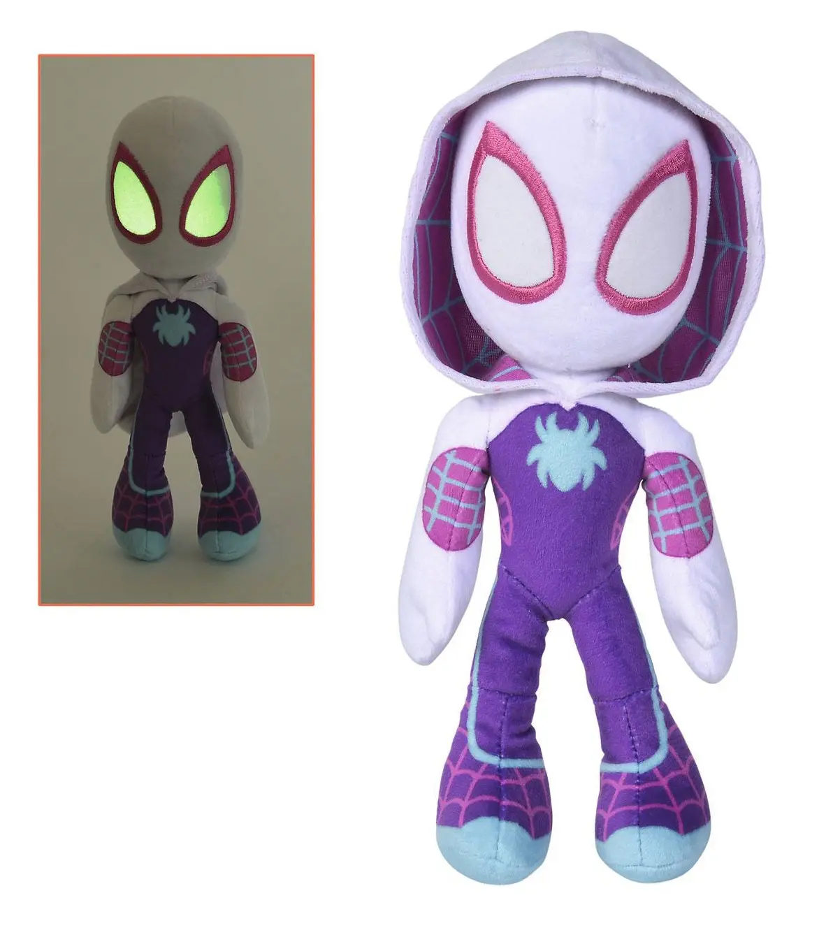 Marvel Plush Figure Glow In The Dark Eyes Ghost Spider 25 cm product photo