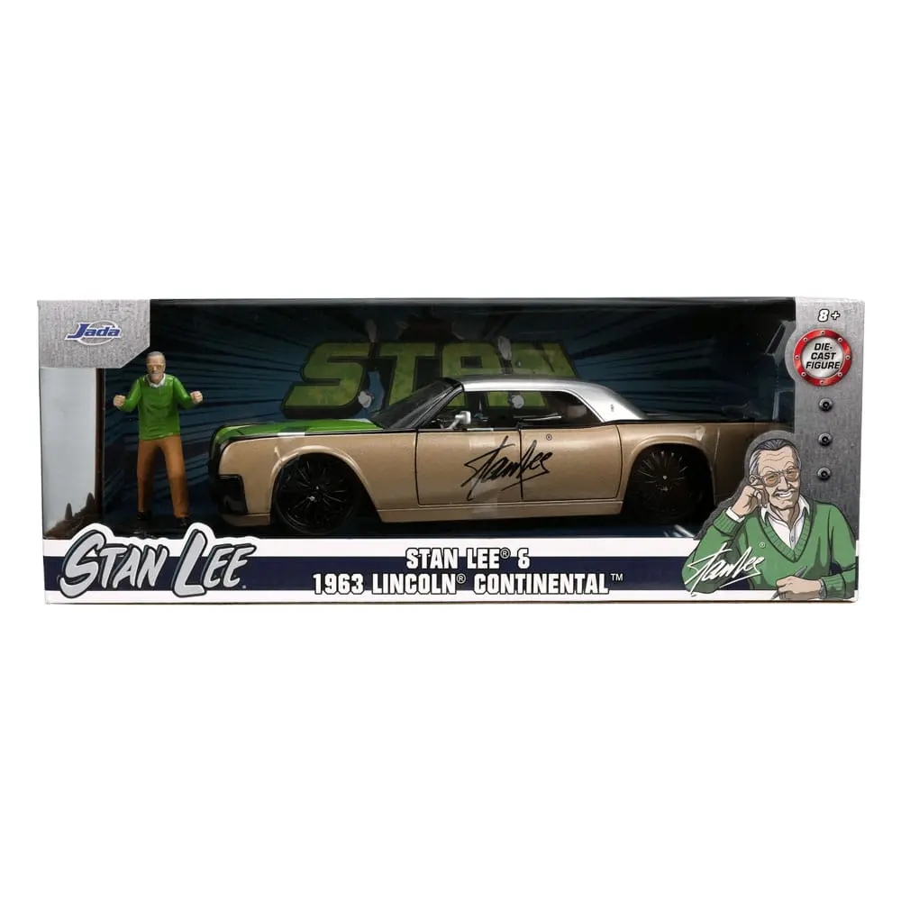 Marvel Hollywood Rides Diecast Model 1/24 1963 Lincoln Continental with Stan Lee Figur product photo
