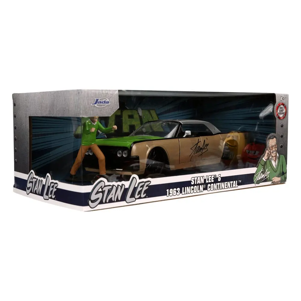 Marvel Hollywood Rides Diecast Model 1/24 1963 Lincoln Continental with Stan Lee Figur product photo