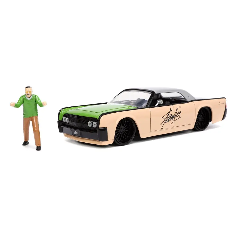 Marvel Hollywood Rides Diecast Model 1/24 1963 Lincoln Continental with Stan Lee Figur product photo