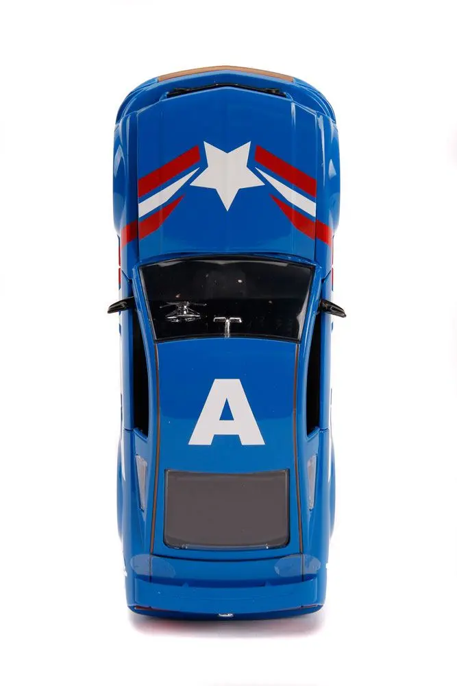 Marvel Hollywood Rides Diecast Model 1/24 2006 Ford Mustang GT with Captain America Figure product photo