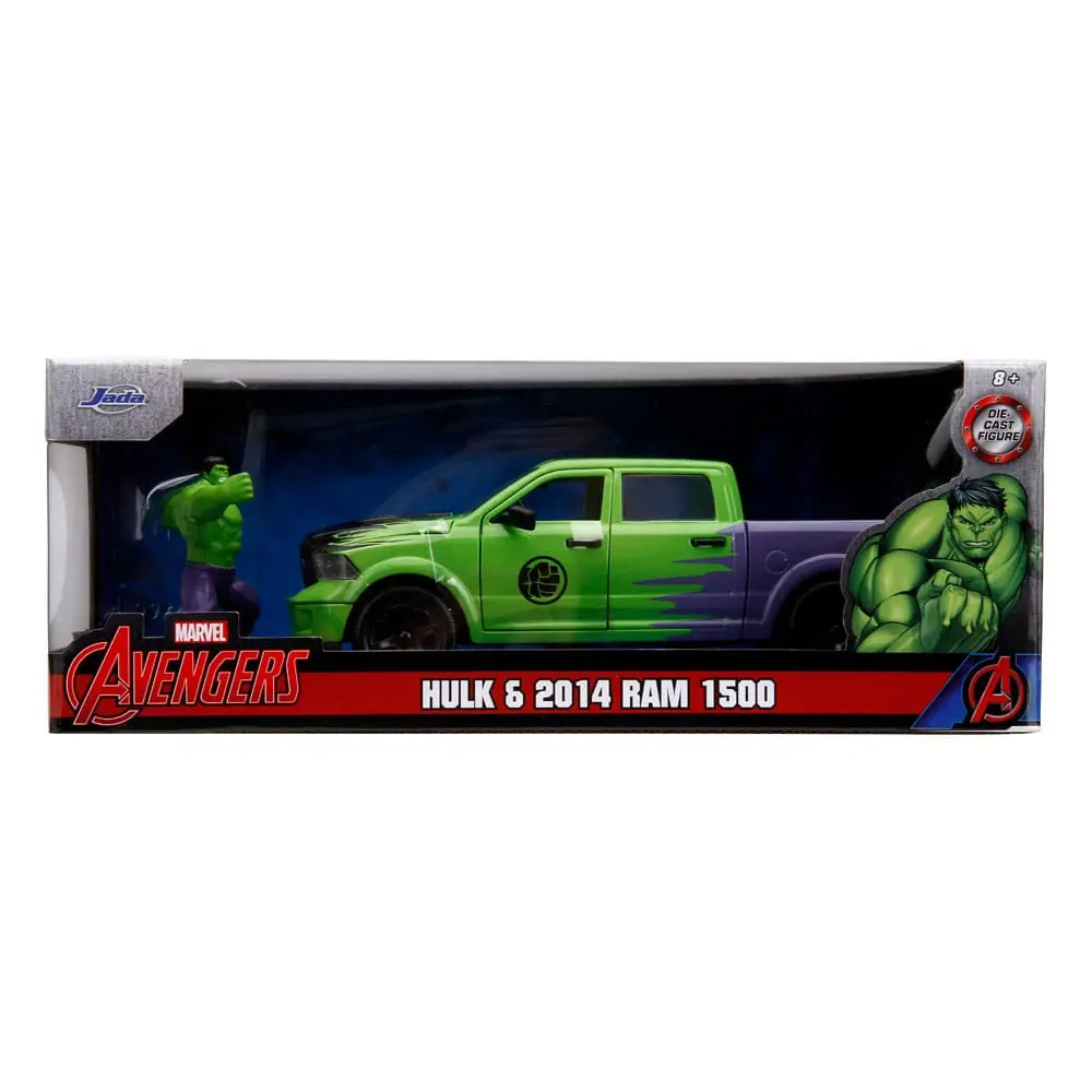 Marvel Hollywood Rides Diecast Model 1/24 2014 Ram 1500 with Hulk Figur product photo