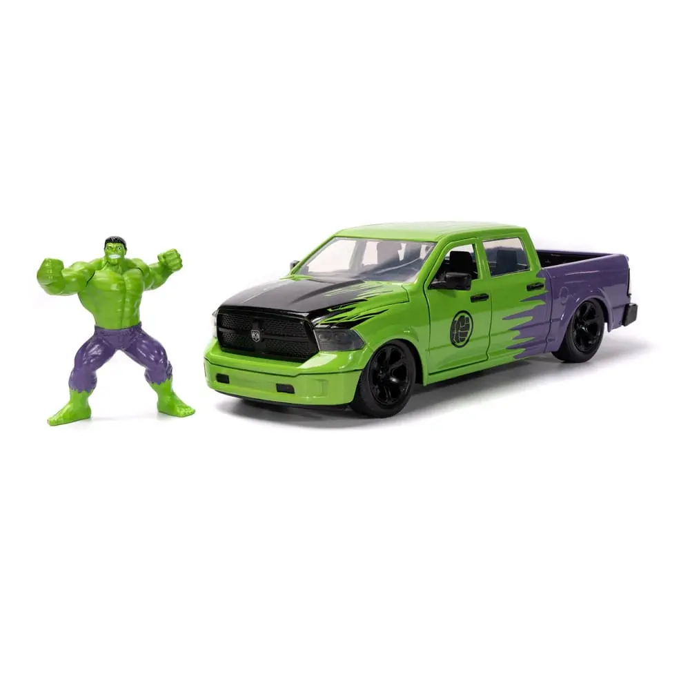Marvel Hollywood Rides Diecast Model 1/24 2014 Ram 1500 with Hulk Figur product photo
