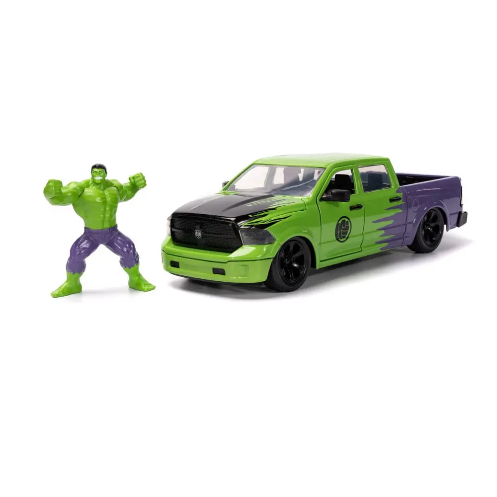 Marvel Hollywood Rides Diecast Model 1/24 2014 Ram 1500 with Hulk Figur product photo