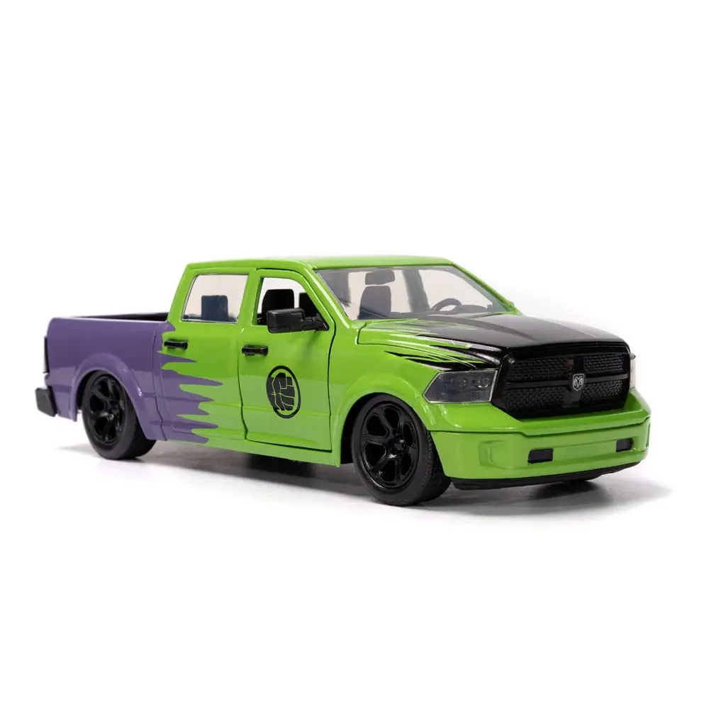 Marvel Hollywood Rides Diecast Model 1/24 2014 Ram 1500 with Hulk Figur product photo