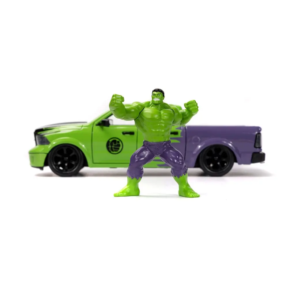 Marvel Hollywood Rides Diecast Model 1/24 2014 Ram 1500 with Hulk Figur product photo