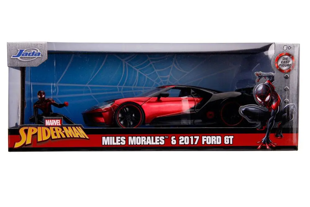 Marvel Hollywood Rides Diecast Model 1/24 2017 Ford GT with Miles Morales Figure product photo