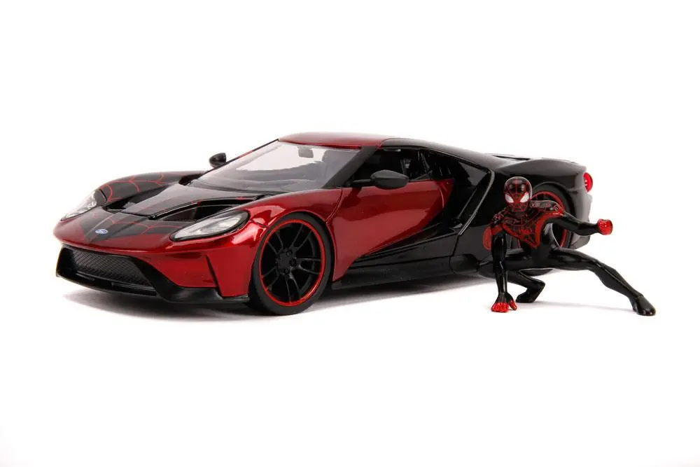 Marvel Hollywood Rides Diecast Model 1/24 2017 Ford GT with Miles Morales Figure product photo