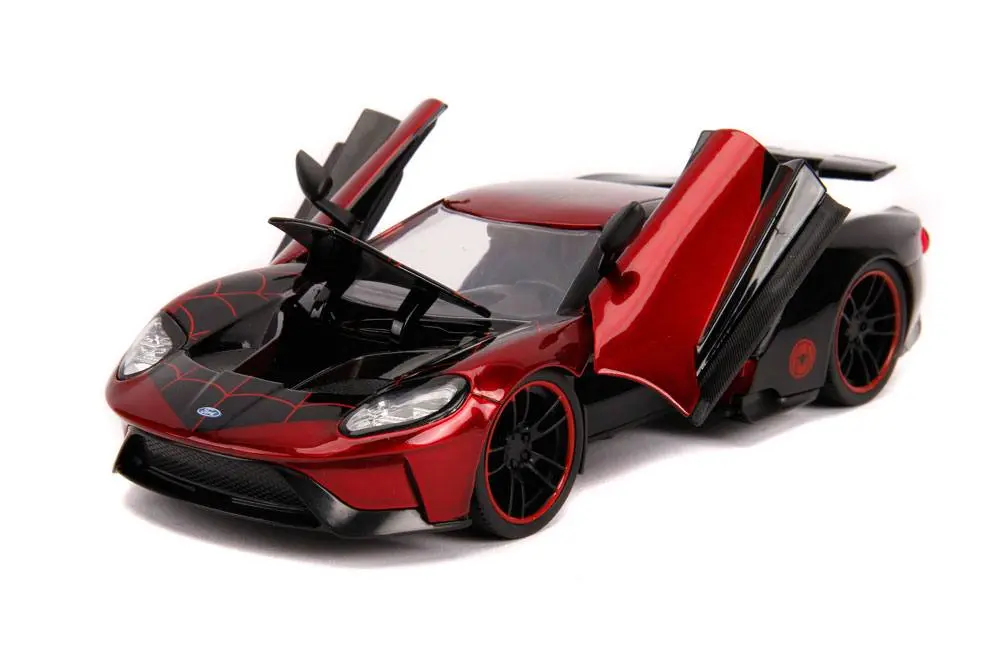 Marvel Hollywood Rides Diecast Model 1/24 2017 Ford GT with Miles Morales Figure product photo