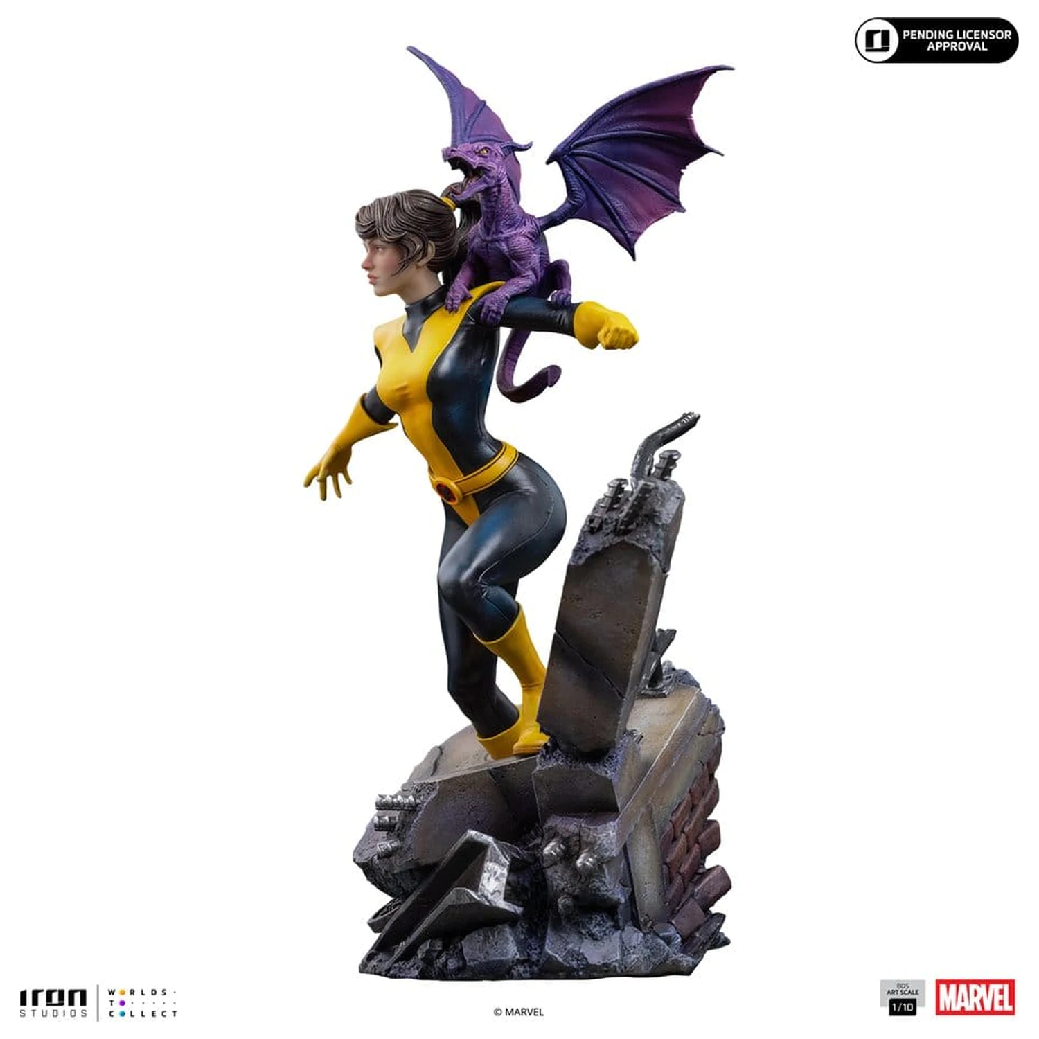 Marvel Kitty Pride & Lockheed X-Men Comics BDS Art Scale Statue 1/10 Kitty Pride & Lockheed product photo