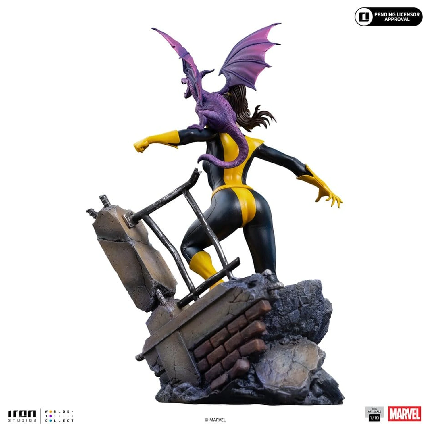 Marvel Kitty Pride & Lockheed X-Men Comics BDS Art Scale Statue 1/10 Kitty Pride & Lockheed product photo