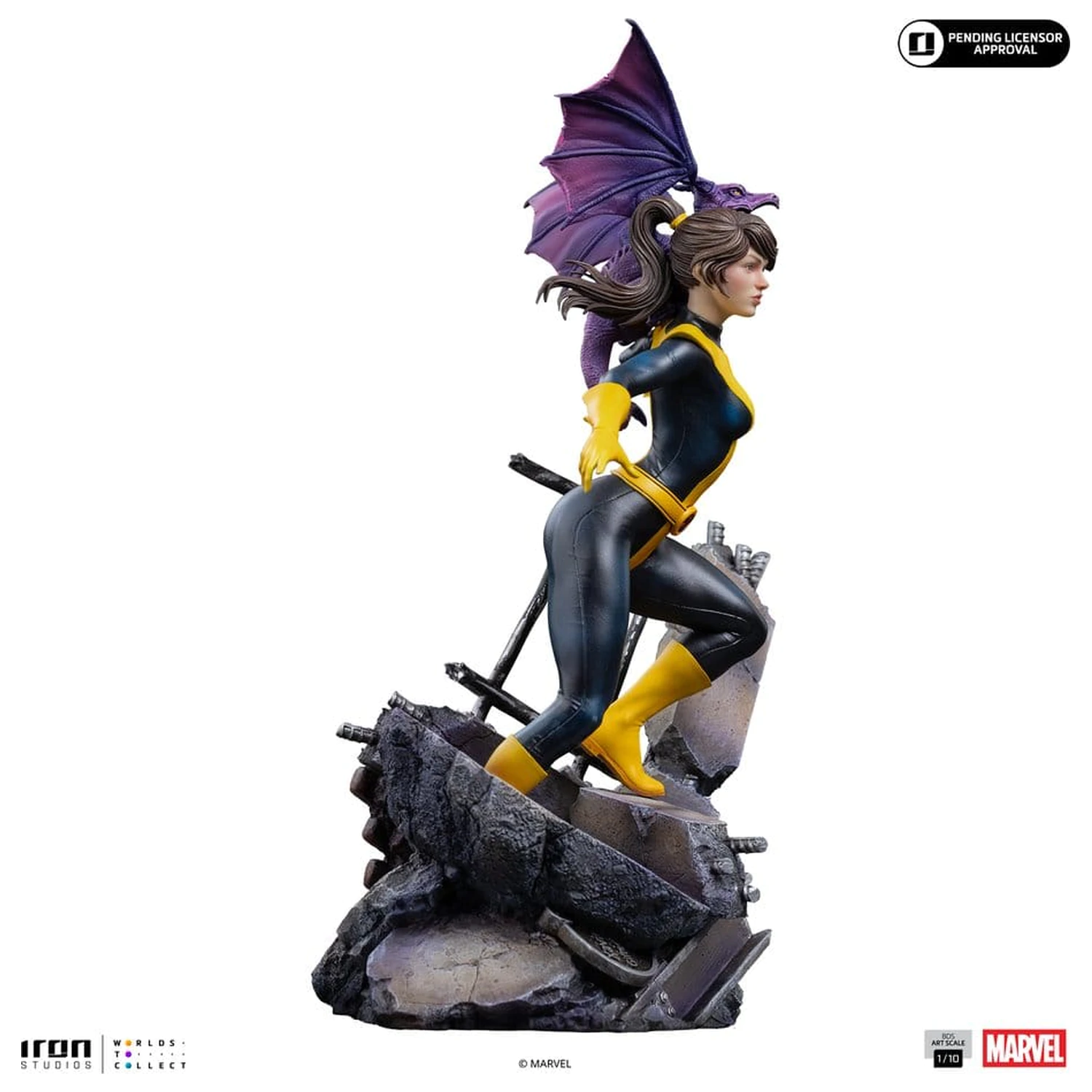 Marvel Kitty Pride & Lockheed X-Men Comics BDS Art Scale Statue 1/10 Kitty Pride & Lockheed product photo