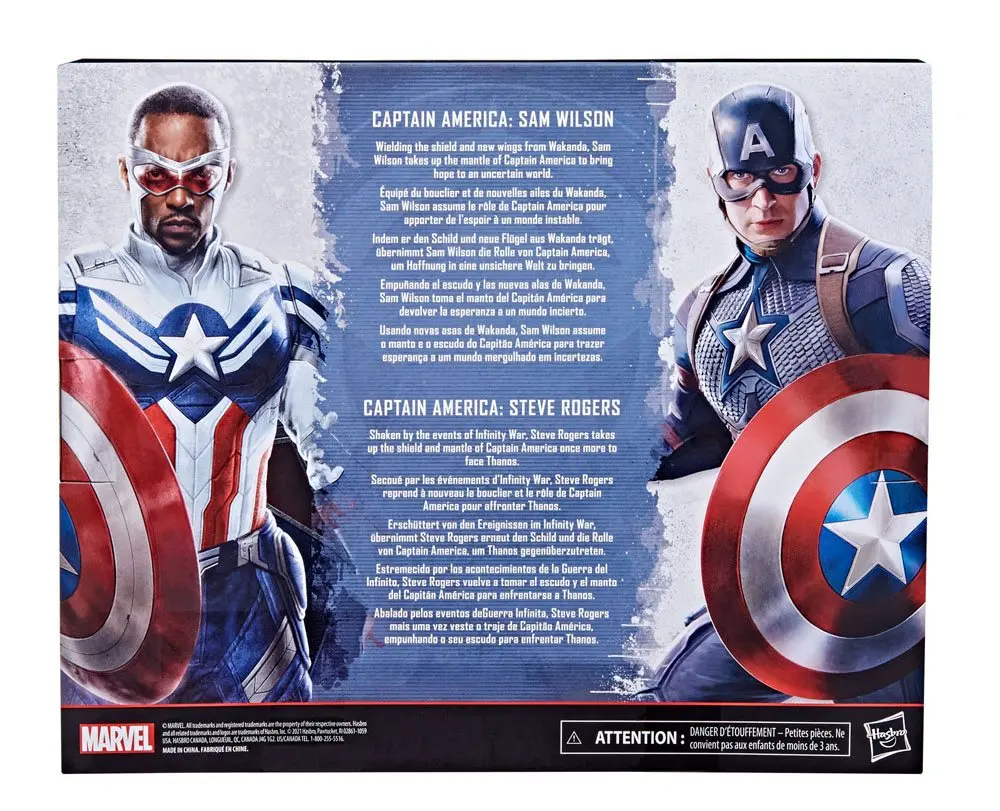 Marvel Legends Action Figure 2-Pack  2022 Captain America: Sam Wilson &amp; Steve Rogers 15 cm product photo
