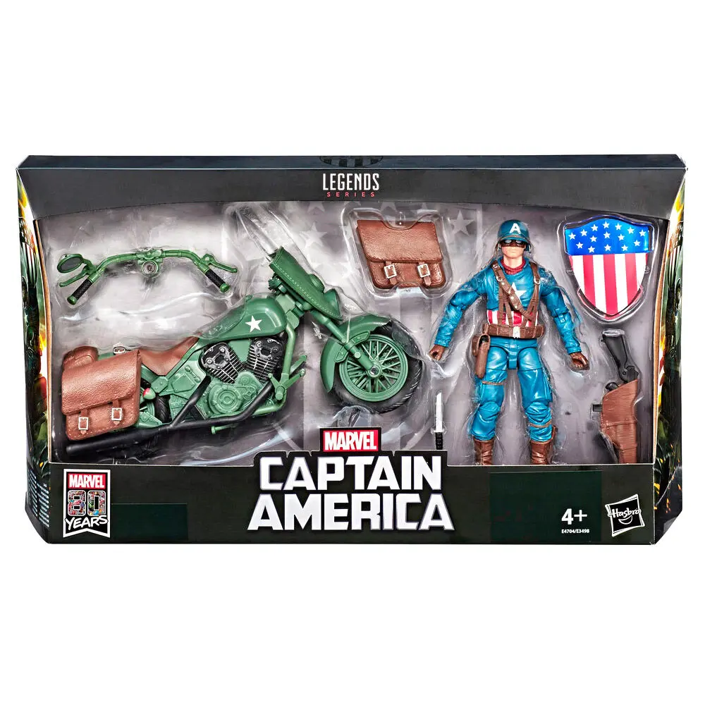 Marvel Legends Captain America set figure and vehicle product photo