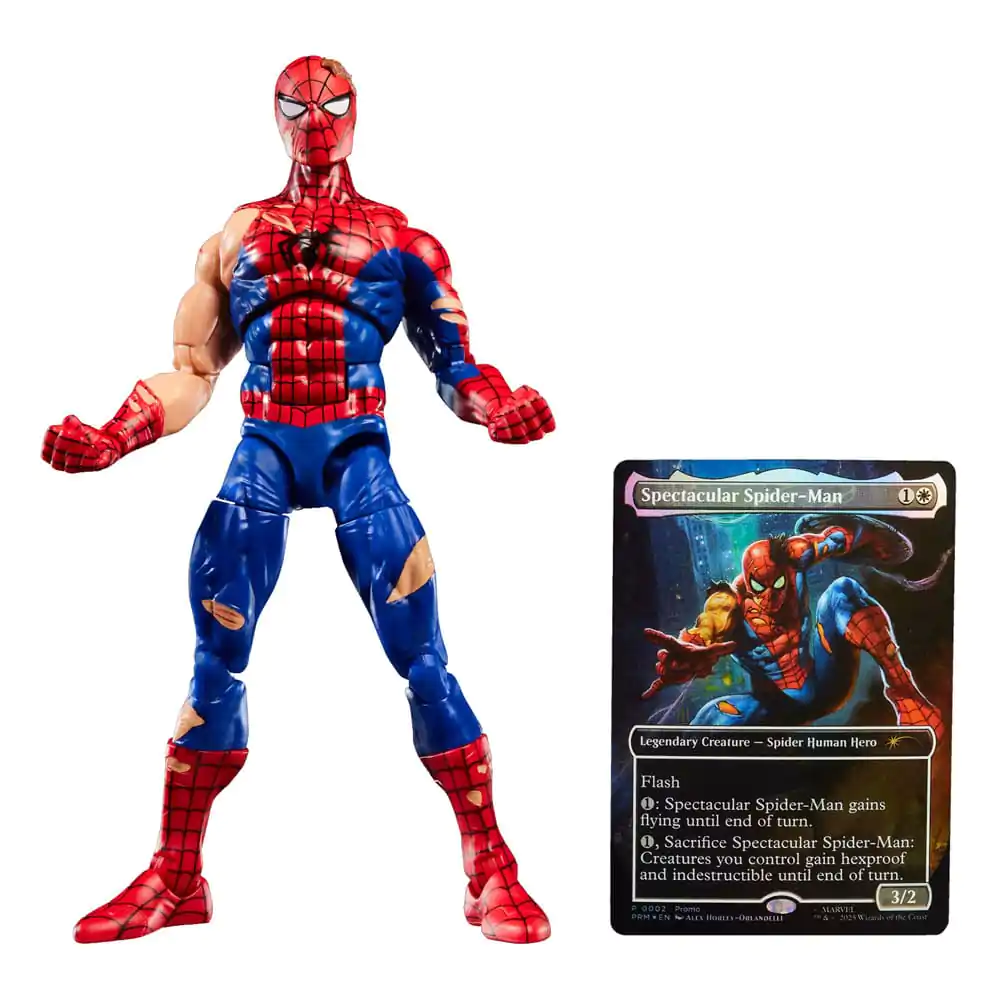 Marvel Legends Magic: The Gathering Action Figure Battle-Damaged Spider-Man (plus Exclusive Foil Card) 15 cm product photo