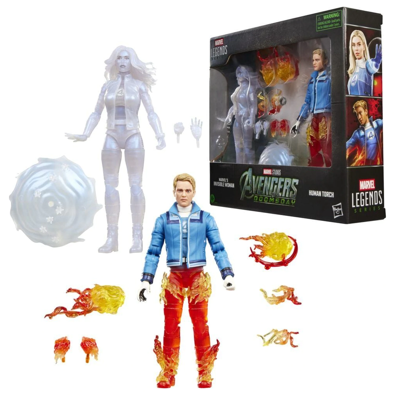 Marvel Legends Series Avengers Doomsday Invisible Woman & Human Torch pack 2 figures 15cm product photo
