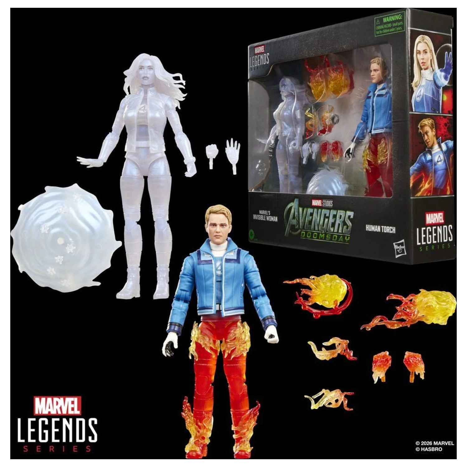 Marvel Legends Series Avengers Doomsday Invisible Woman & Human Torch pack 2 figures 15cm product photo