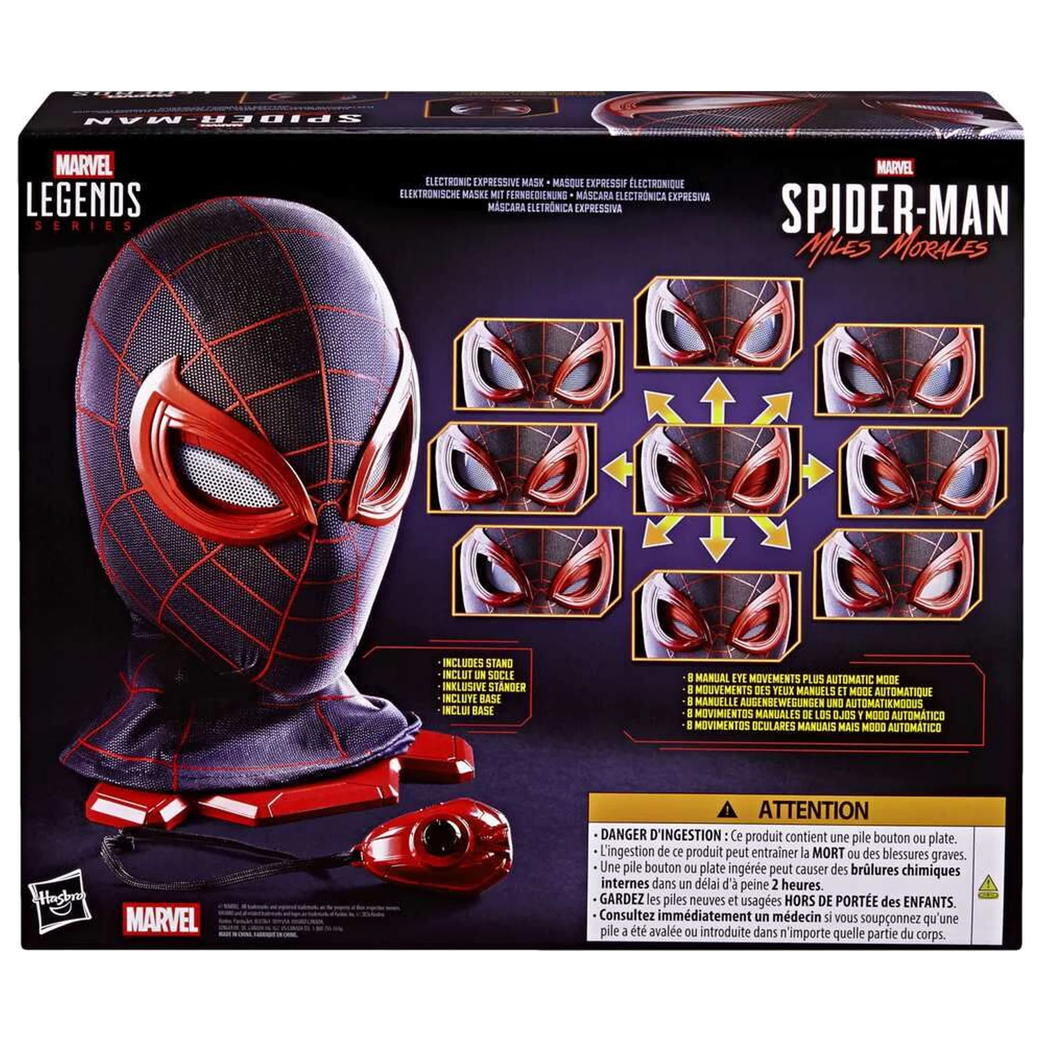 Marvel Legends Series Spider-Man Miles Morales electronic mask product photo