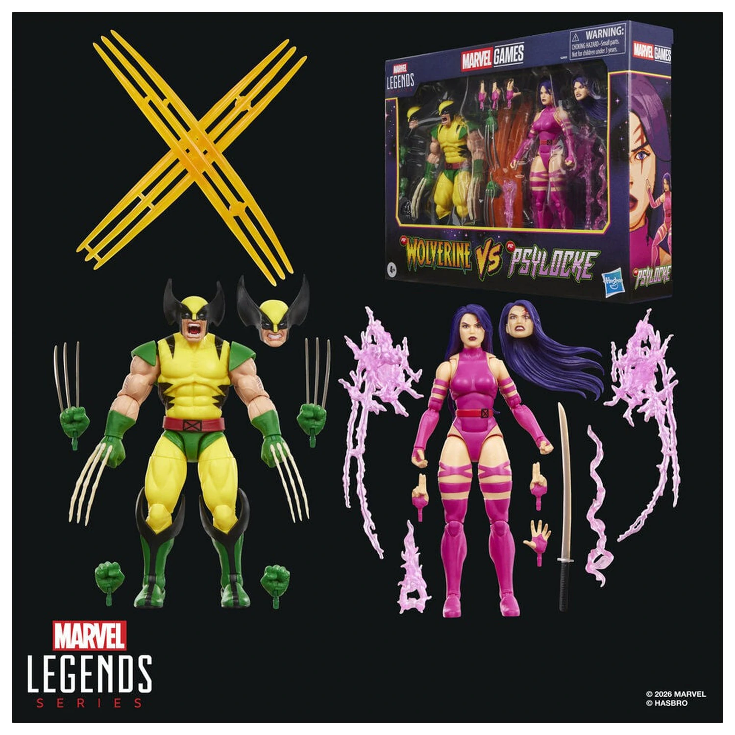Marvel Legends Series Wolverine Vs Psylocke pack 2 figures 15cm product photo