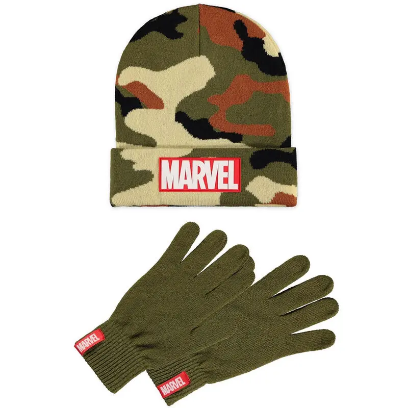 Marvel Logo hat and gloves set product photo