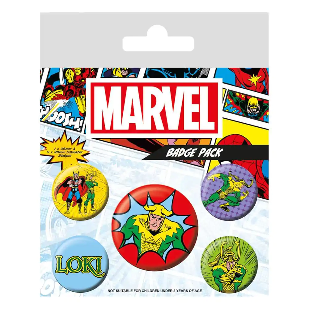 Marvel Pin-Back Buttons 5-Pack Loki Comic product photo