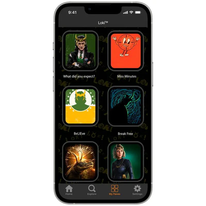 Marvel Loki strap + face designs product photo