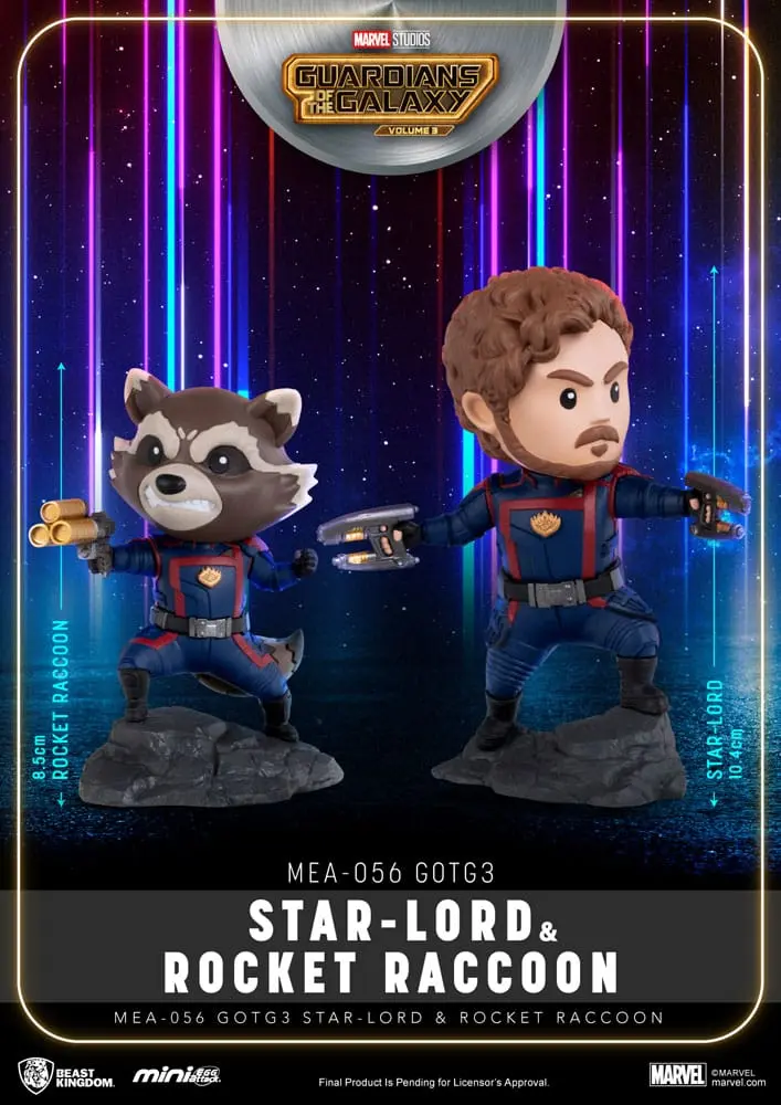 Marvel Mini Egg Attack Figures Guardians of the Galaxy 3 Star Lord &amp; Rocket Raccoon 8-10 cm product photo