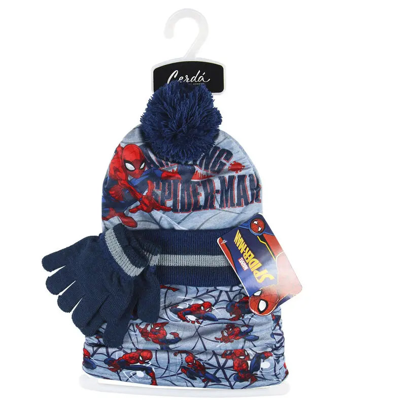 Marvel Spiderman Kids winter set snood hat gloves product photo