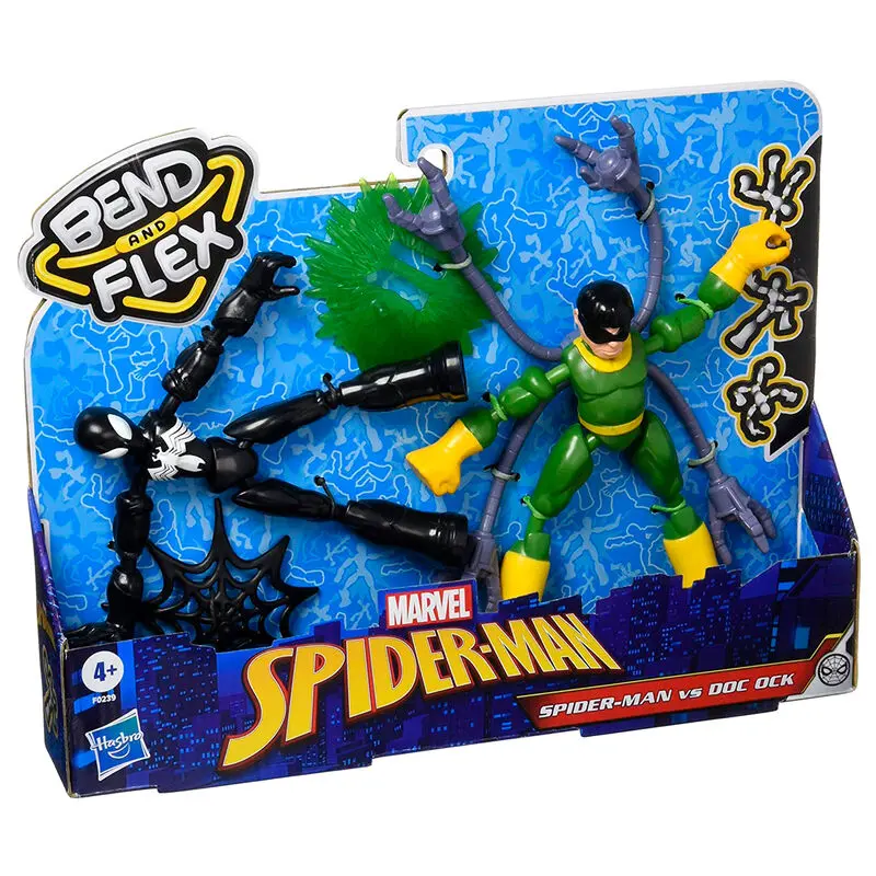Marvel Spiderman vs Doc Ock Bend and Flex set 2 figures 15cm product photo