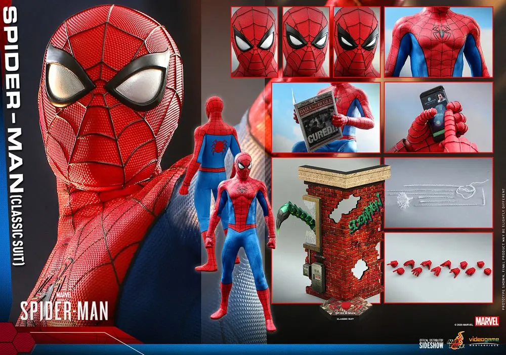 Marvel's Spider-Man Video Game Masterpiece Action Figure 1/6 Spider-Man (Classic Suit) 30 cm product photo
