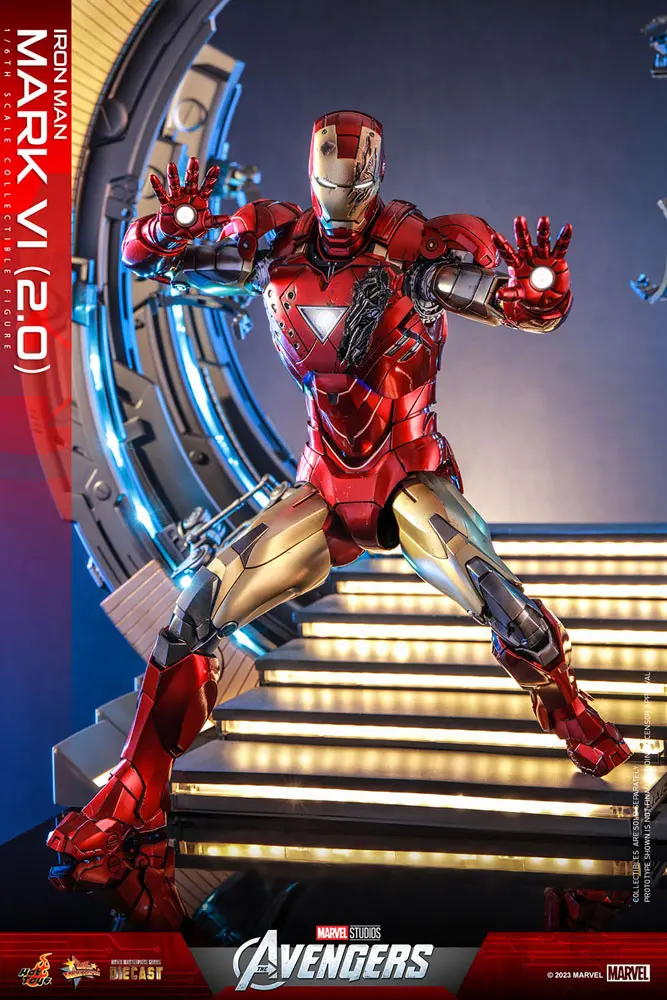 Marvel's The Avengers Movie Masterpiece Diecast Action Figure 1/6 Iron Man Mark VI (2.0) 32 cm product photo