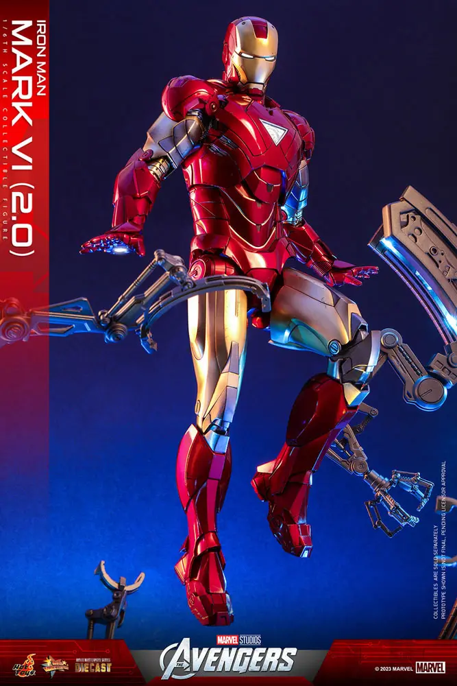 Marvel's The Avengers Movie Masterpiece Diecast Action Figure 1/6 Iron Man Mark VI (2.0) 32 cm product photo