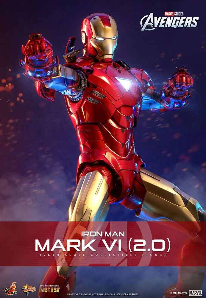 Marvel's The Avengers Movie Masterpiece Diecast Action Figure 1/6 Iron Man Mark VI (2.0) 32 cm product photo