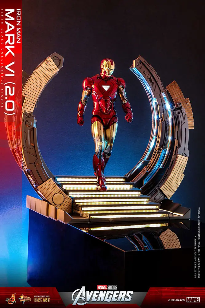 Marvel's The Avengers Movie Masterpiece Diecast Action Figure 1/6 Iron Man Mark VI (2.0) 32 cm product photo