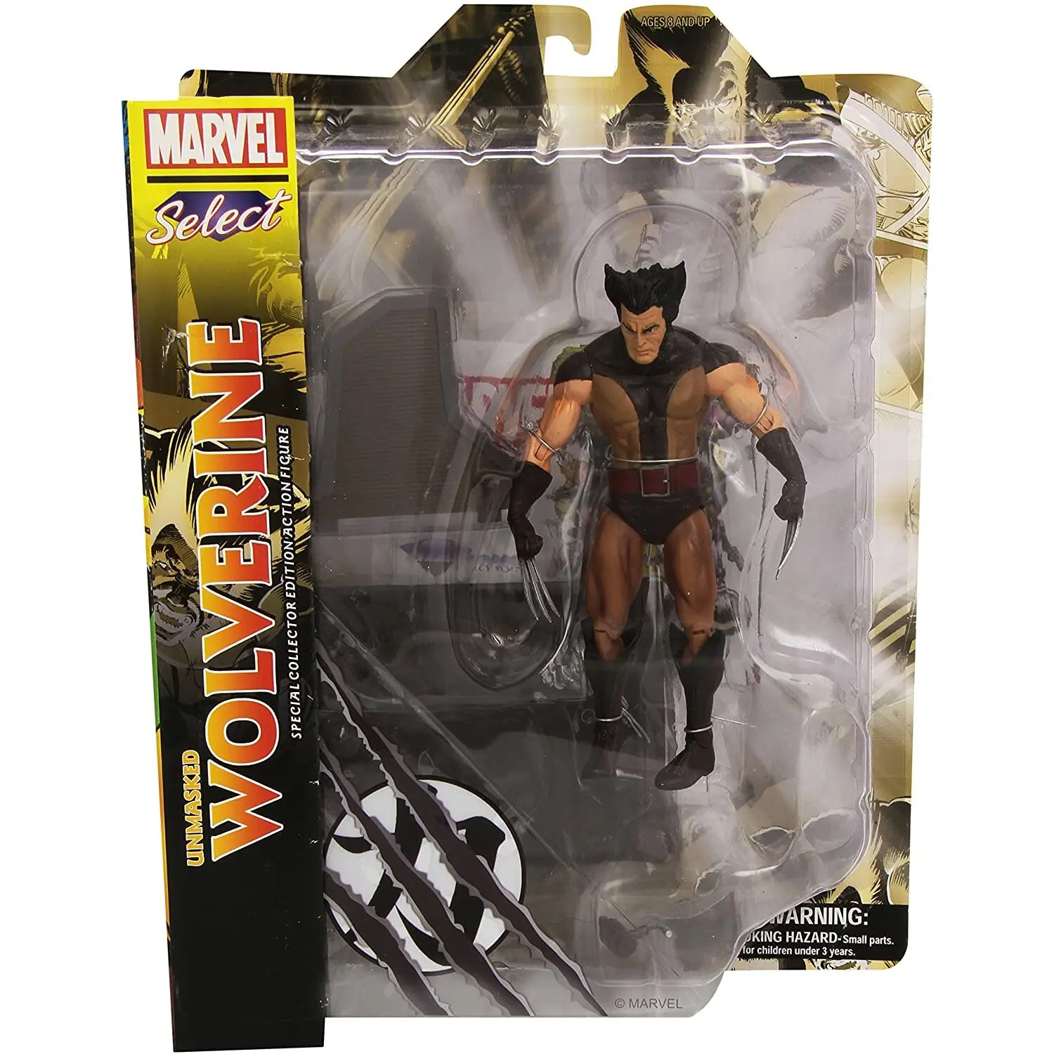 Marvel Select Action Figure Unmasked Brown Costume Wolverine 18 cm termékfotó