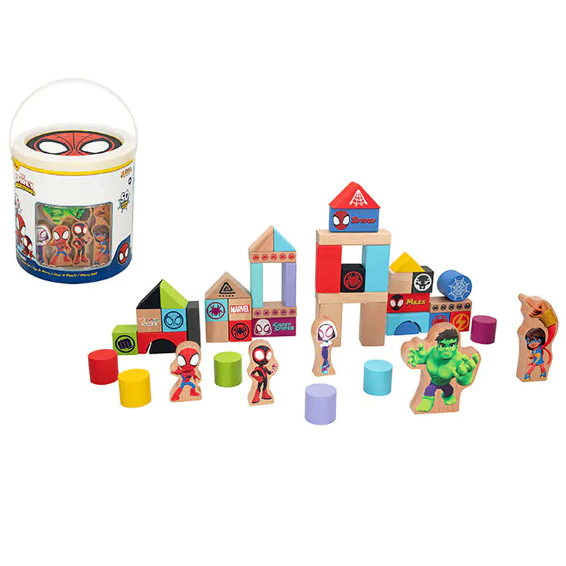 Marvel Spidey Amazing Friends Wooden block 50pcs product photo